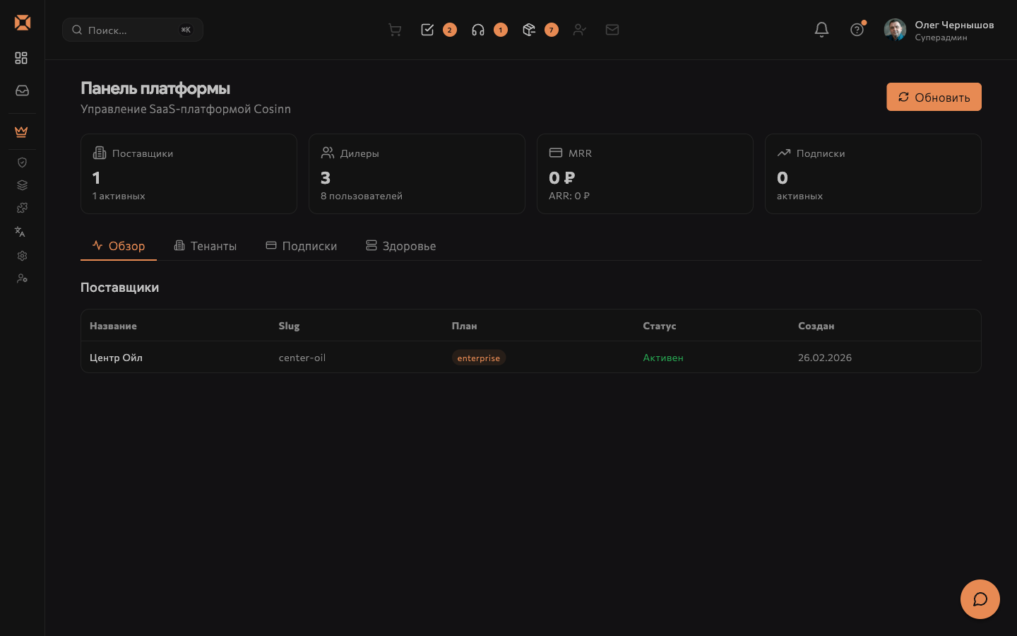 Платформенный дашборд