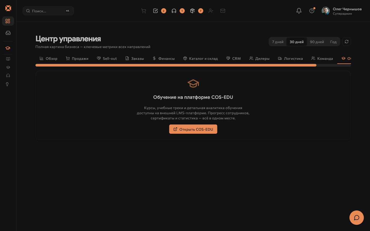 Дашборд обучения и прогресса
